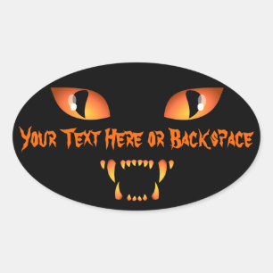 Halloween Stickers Personalised Spooky Cat Sticker
