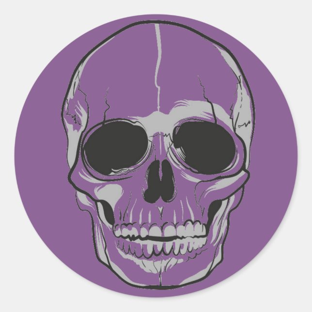 Halloween Stickers-Skull Classic Round Sticker (Front)