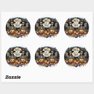 Halloween Stickers with Skeletons