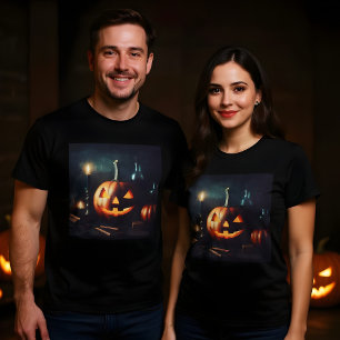 Halloween Still Life Pumpkin Painting Design T-Shirt