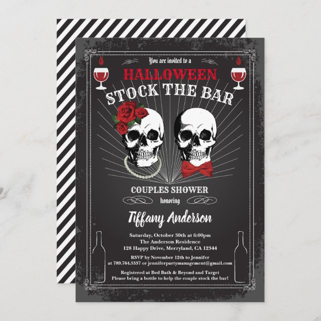Halloween Stock The Bar couples shower Invitation (Front/Back)