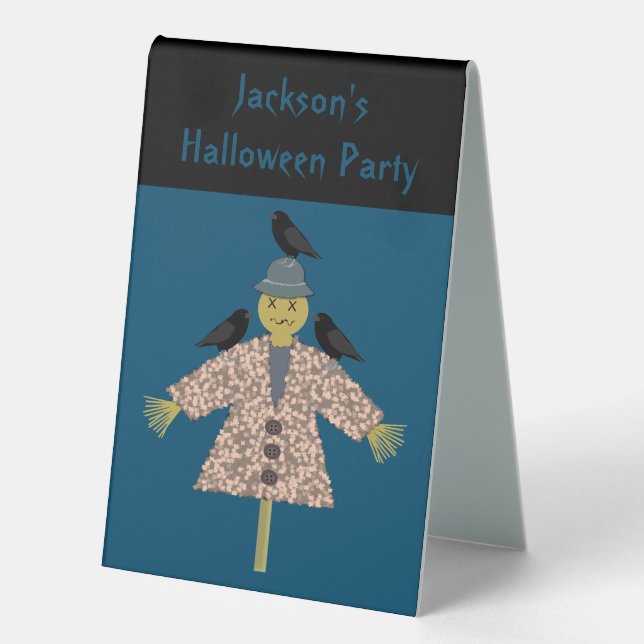 Halloween Straw Scarecrow and Ravens Custom Party (Front)