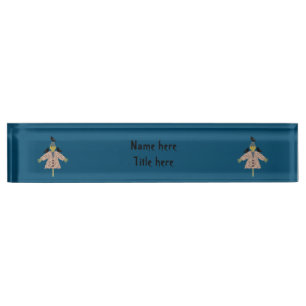 Halloween Straw Scarecrow and Ravens Nameplate