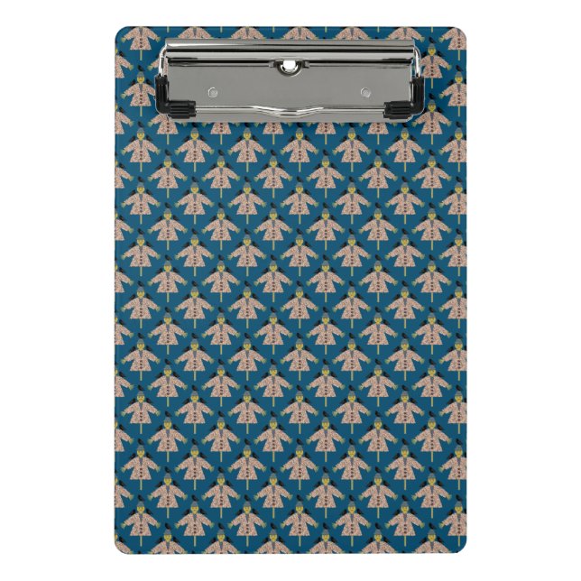 Halloween Straw Scarecrow and Ravens Patterned Mini Clipboard (Front)