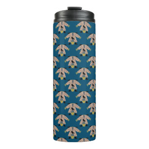 Halloween Straw Scarecrow and Ravens Patterned Thermal Tumbler