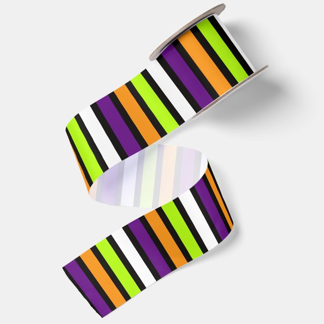 Halloween Stripe 15 Satin Ribbon (Front+Back)