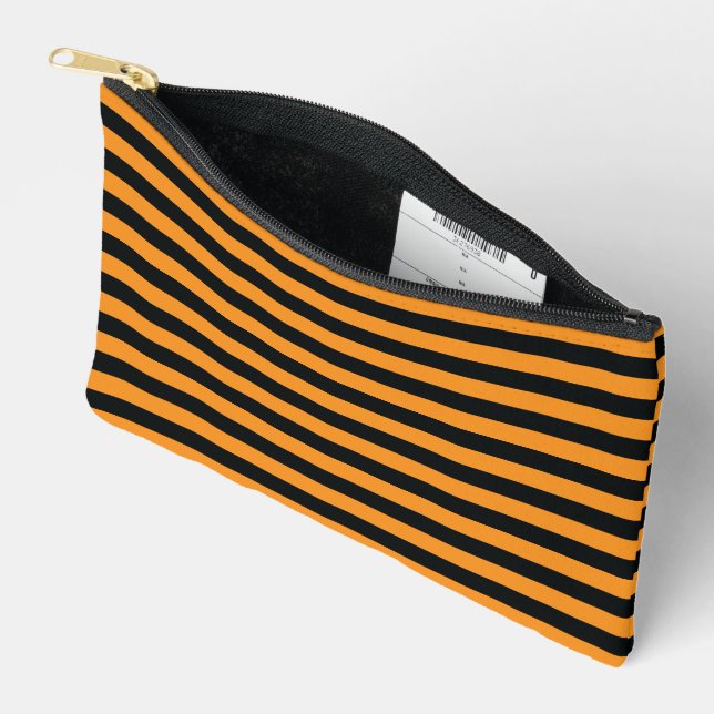 Halloween Stripes Accessory Pouch (Open)