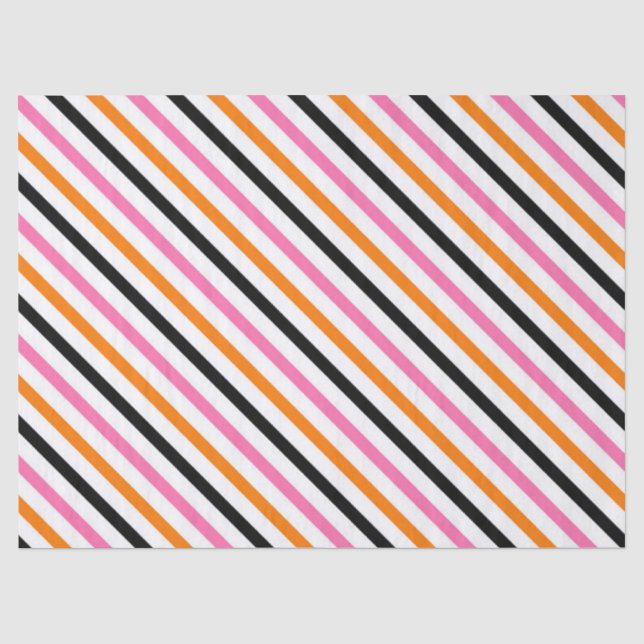 Halloween Stripes – Bold Diagonal Pattern Tissue Paper (Front)