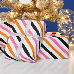 Halloween Stripes – Bold Diagonal Pattern Wrapping Paper