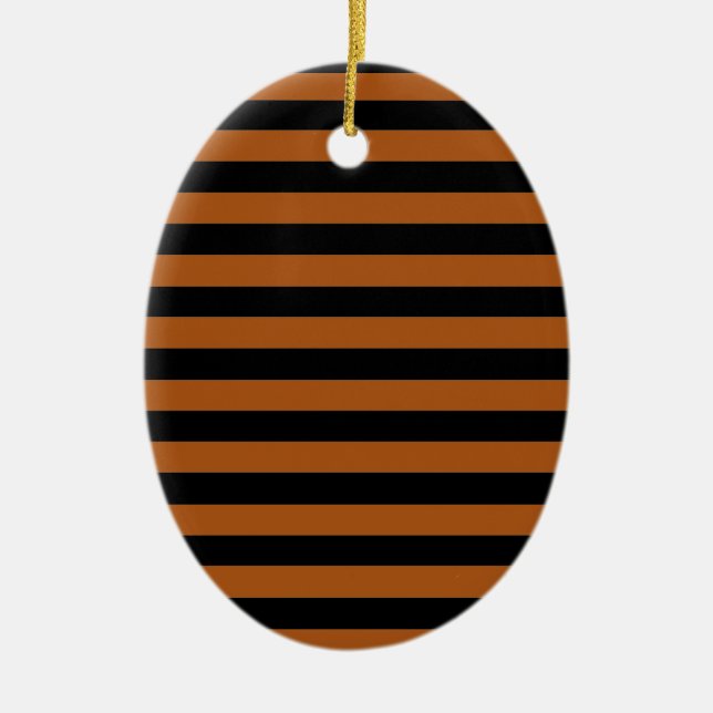 Halloween Stripes Ceramic Ornament (Front)