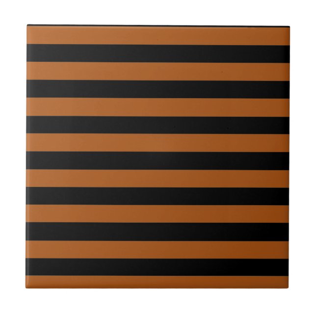 Halloween Stripes Ceramic Tile (Front)