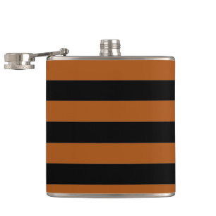 Halloween Stripes Hip Flask
