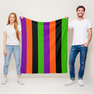 Halloween Stripes in Classic Colours Fleece Blanket