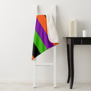 Halloween Stripes in Classic Colours Sherpa Blanket