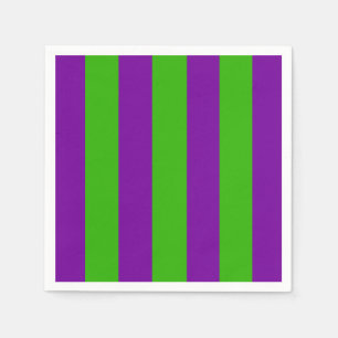 Halloween Stripes in Purple and Green Napkin