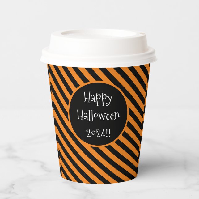 Halloween Stripes Paper Cups (Front)