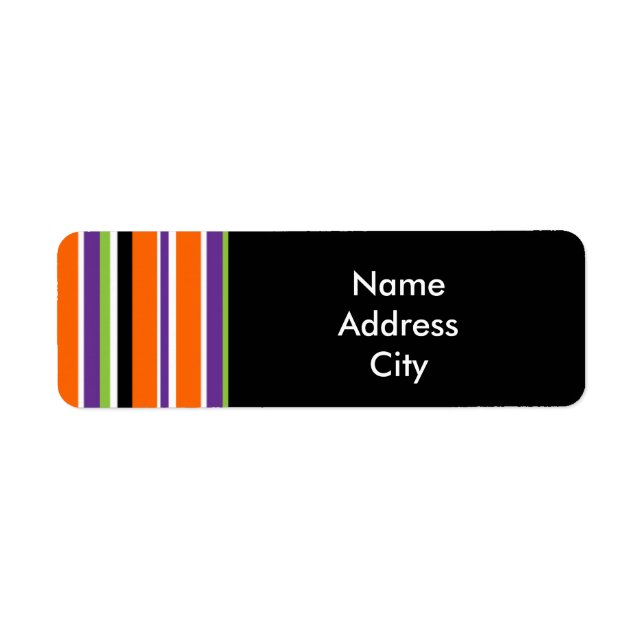 Halloween Stripes Striped Fun Address Label Return Address Label (Front)