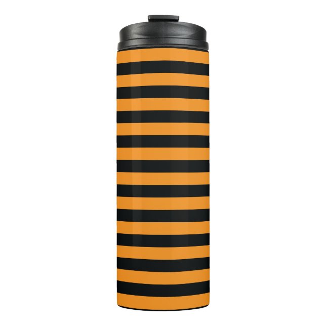 Halloween Stripes Thermal Tumbler (Front)