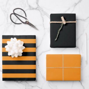 Halloween Stripes Wrapping Paper Sheet