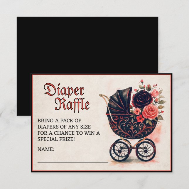 Halloween Stroller Diaper Raffle Baby Shower Enclosure Card