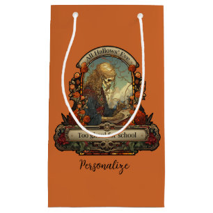 Halloween Student Skeleton Funny Quote Personalise Small Gift Bag