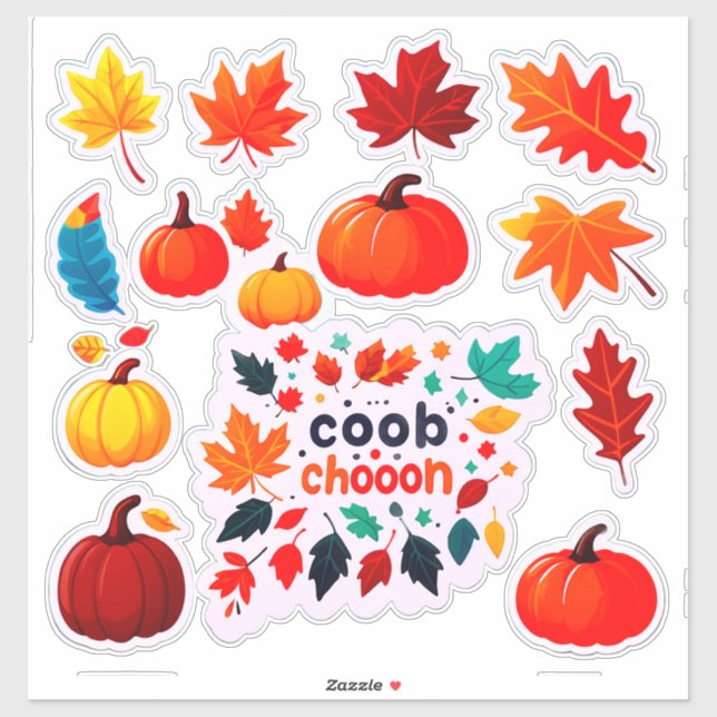 Halloween style Leaves And Pumpkin Design (Sheet)