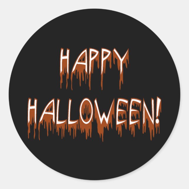 Halloween Suffering Text Classic Round Sticker (Front)