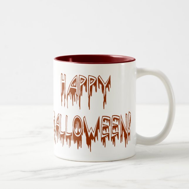 Halloween Suffering Text Two-Tone Coffee Mug (Right)