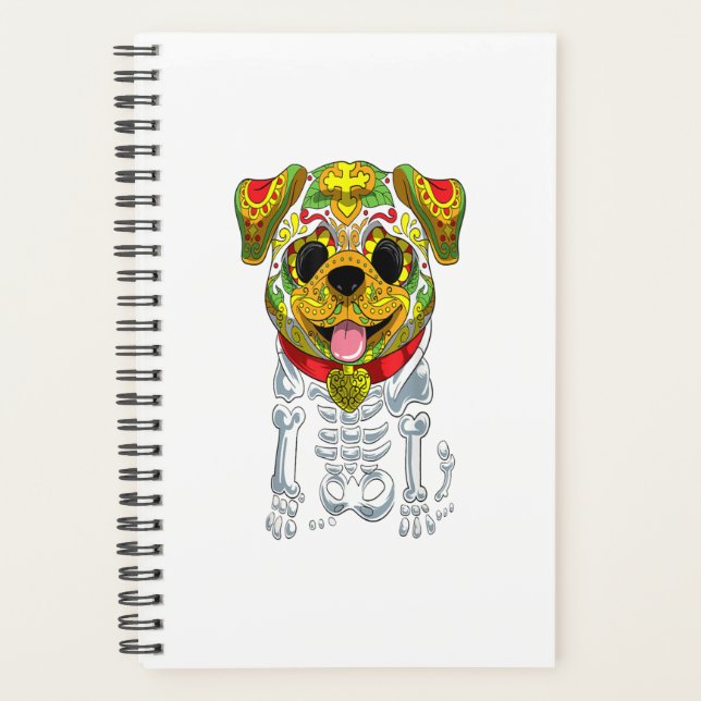 Halloween Sugar Skull Bulldog Gift Planner (Front)
