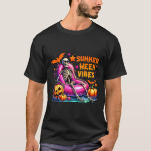 Halloween Summerween Vibes Summer Vacation Skeleto T-Shirt