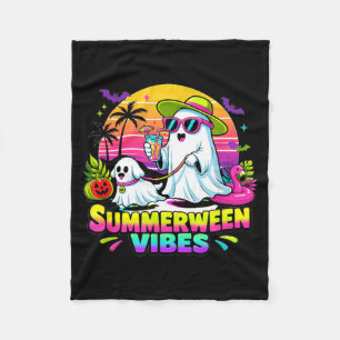 Halloween Summerweens Funny Ghosts Walking Dog Fleece Blanket