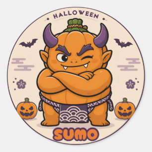 Halloween Sumo Pumpkin Oni Sticker – Cute Japanese