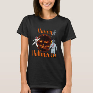 Halloween Sun w vampire hockey player & devil astr T-Shirt
