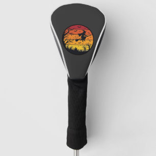 Halloween Sunset Witch Silhouette Retro Circle Des Golf Head Cover