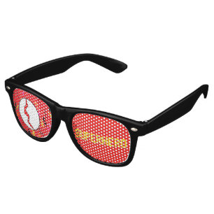 Halloween Superhero Yellow Red Pink Lightning Bolt Retro Sunglasses