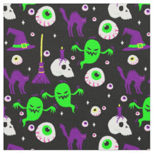 halloween supernatural eerie haunted ghost eyeball fabric