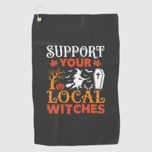 Halloween Support Your Local Witches Vintage Graph Golf Towel