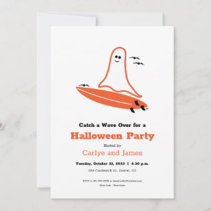 Halloween Surfer Ghost Invitation