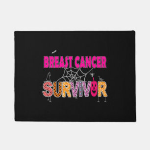 Halloween Survivor for breast cancer awareness Doormat