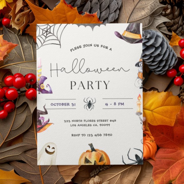 Halloween Symbols Frame Party Invitation (Creator Uploaded)