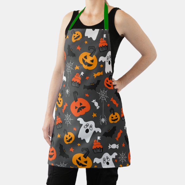 Halloween symbols pattern apron (Insitu)