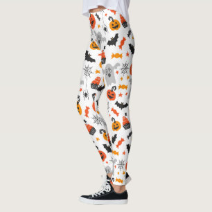 Halloween symbols seamless pattern leggings