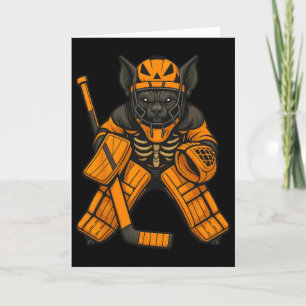 Halloween T Hockey Goalie Pumpkin Costume Men Boys Card