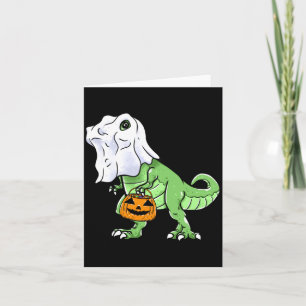 Halloween T Rex Dinosaur Ghost Trick Or Treat For Card