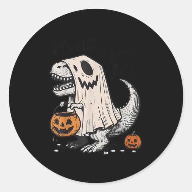 Halloween T-rex Dinosaur Sokysaurus Rex Boys Kids  Classic Round Sticker (Front)