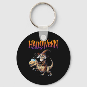 Halloween T-rex Skeleton Ride  Key Ring