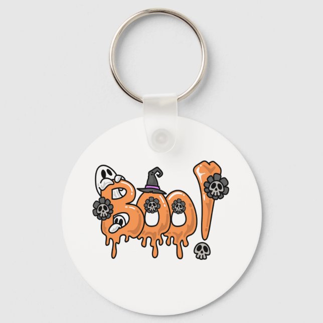 Halloween T-shirt Design, Halloween Graphic Design Key Ring (Front)