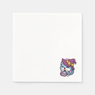 Halloween Tabby Cat – Witch Hat & Potion Art Napkin