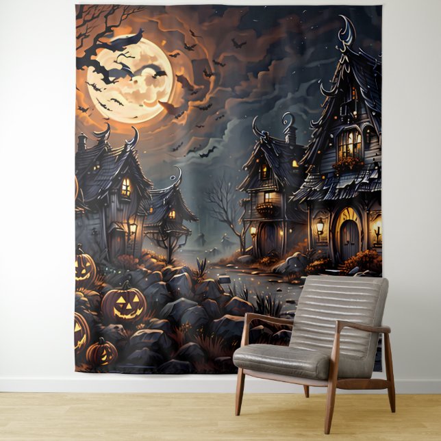 Halloween Tapestry for Living Room Decor (In Situ)