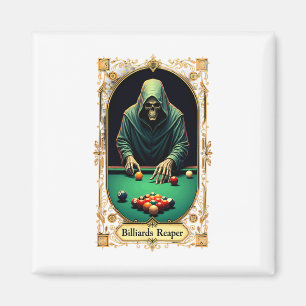 Halloween Tarot Card Skeleton Billiards Reaper Magnet